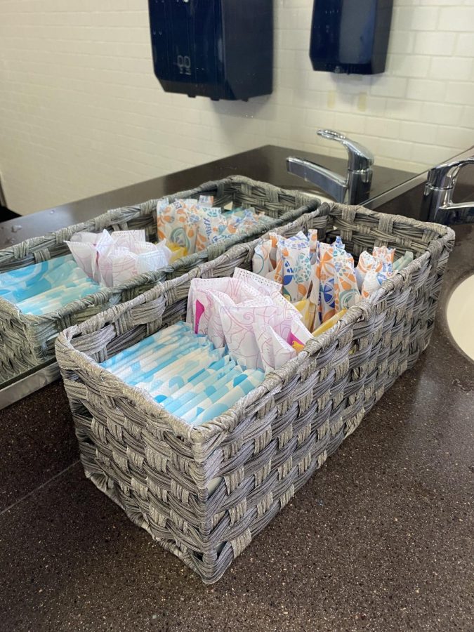 Since the beginning of the 2022-23 school year, free menstrual products have been available in womens bathrooms.
