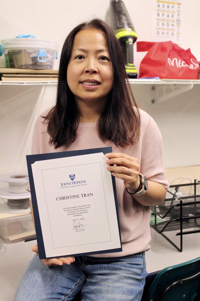 Tran with her fellowship award.