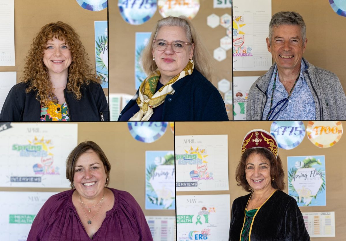 Departing teachers from top-left to bottom-right: Ortmann, Scicinska, Hamilton, Coty, & Zepp